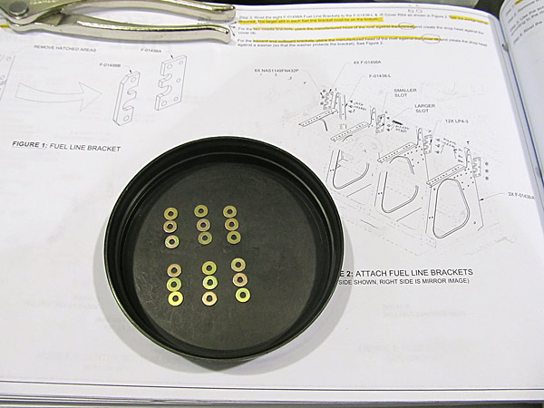 Washers Used For Riveting Fuel LIne Brackets