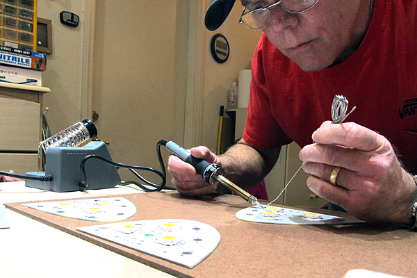 Soldering LEDs To Navigation Light Circuit Board