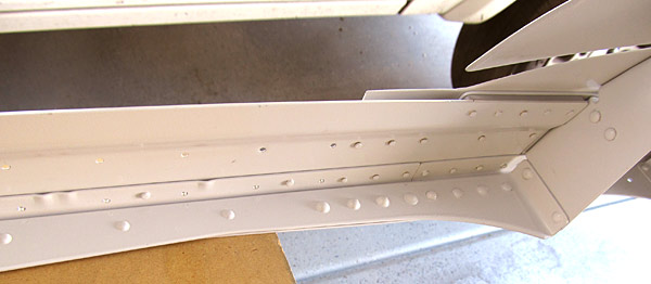 Left Canopy Rail Assembly Rivets Painted