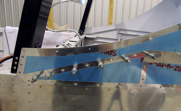 Attaching Skin Stiffeners To Fuselage Side Skins