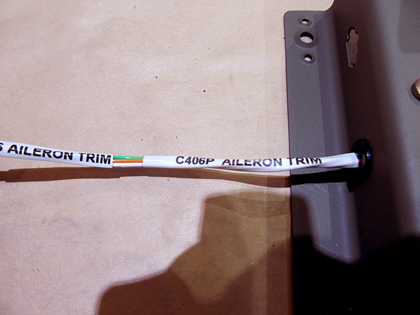 Labeled Aileron Trim Servo Wire Bundle