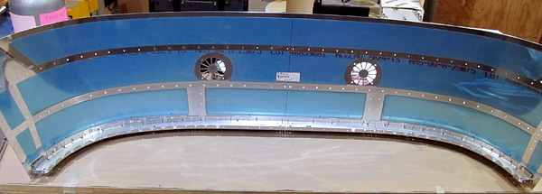 Forward Canopy Frames Clecoed To Canopy Skin