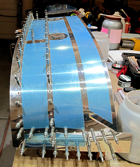 Canopy Rails And Canopy Skin Clecoed In Place