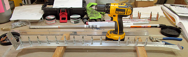 Drilling Number 40 Holes Common To Aft Canopy Rail Angles And Aft Canopy Rail Flanges