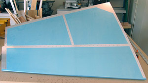 Vertical stabilizer skin vinyl stripping